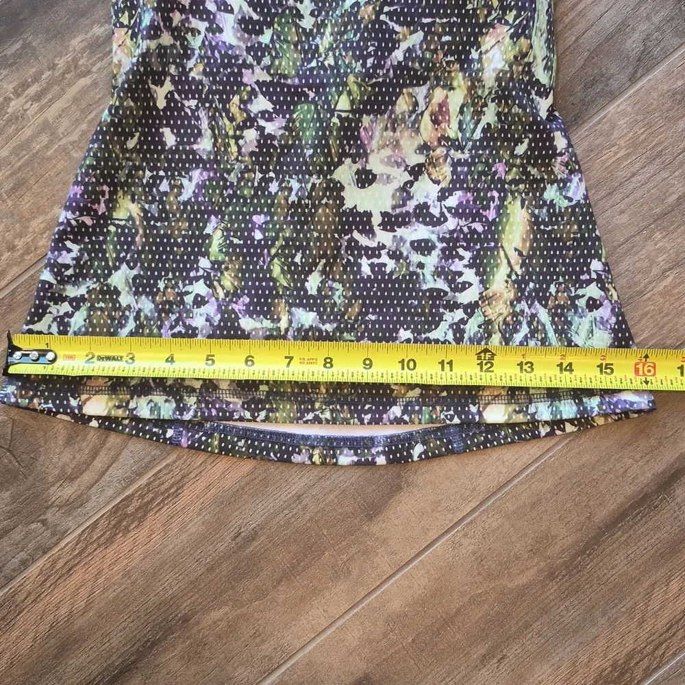 Lululemon Dancing Warrior Floral White Multi/Pistachio Strappy Sports Bra Tank